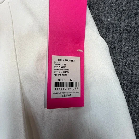 Lilly Pulitzer Priska Skort Women 12 Resort White Luxletic Pleated Tennis Golf - Picture 4 of 10